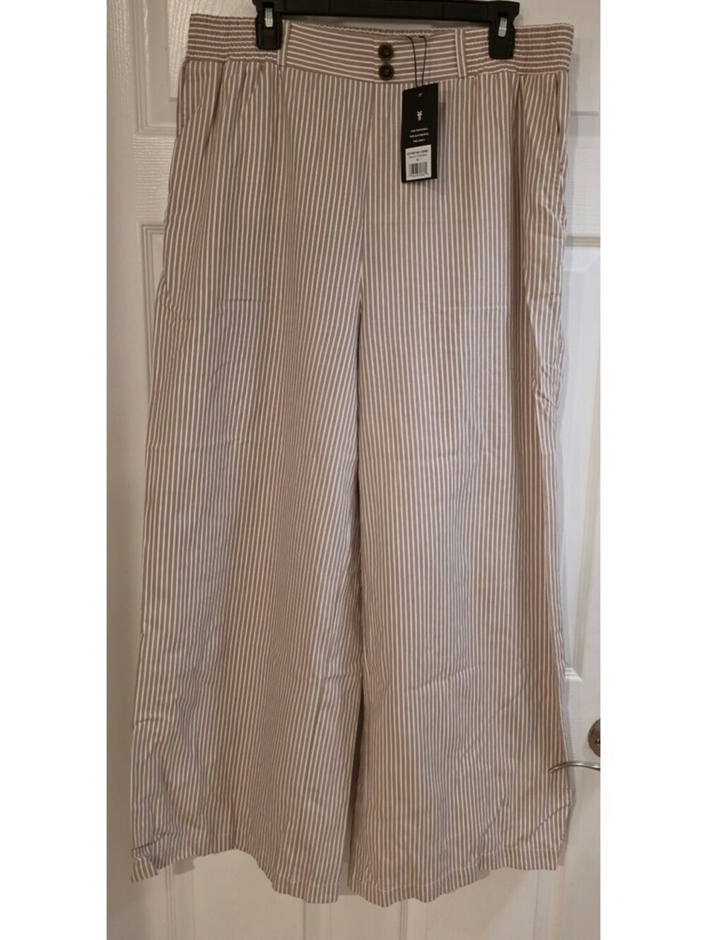 Frye Women's Oxford Tan Combo Wide Leg Casual Pants, Size XL, New with Tags